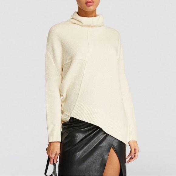 All Saints Lock Roll Neck Relaxed Fit Sweater Chalk White Size Medium Women’s - Picture 1 of 13